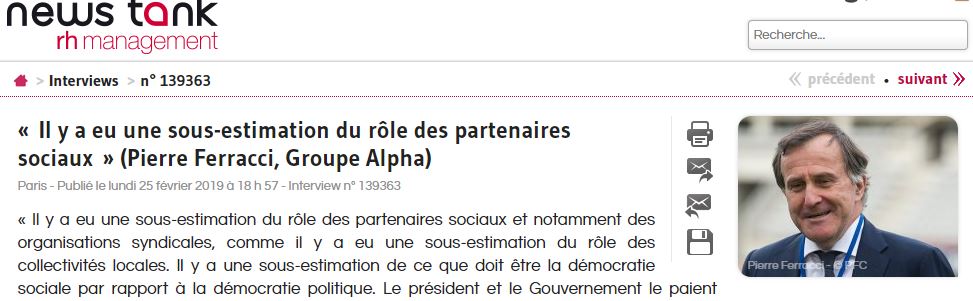 Pierre Ferracci, interviewé par News Tank RH sur l'actualité sociale