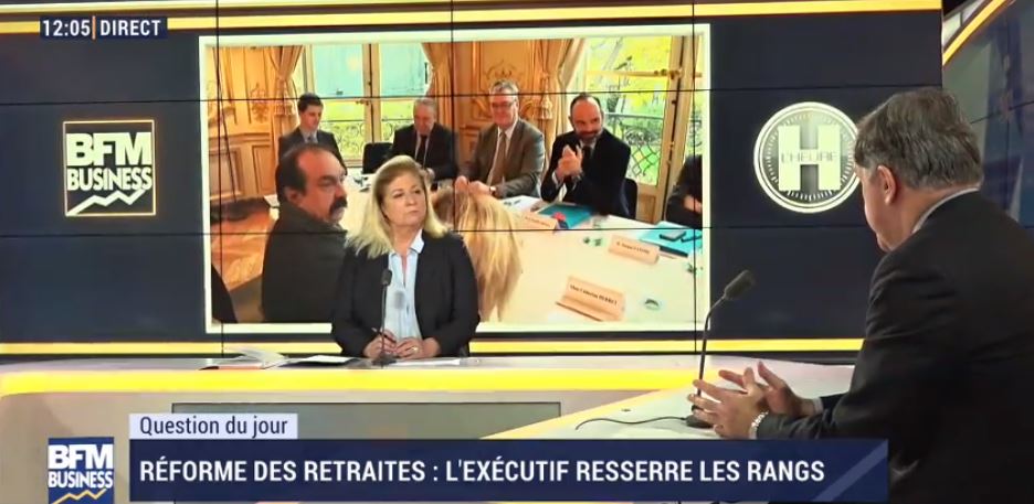 Pierre Ferracci était l'invité de 12h, L'heure H, Mercredi 27 novembre 2019, émission présentée par Hedwige Chevrillon, sur BFM Business