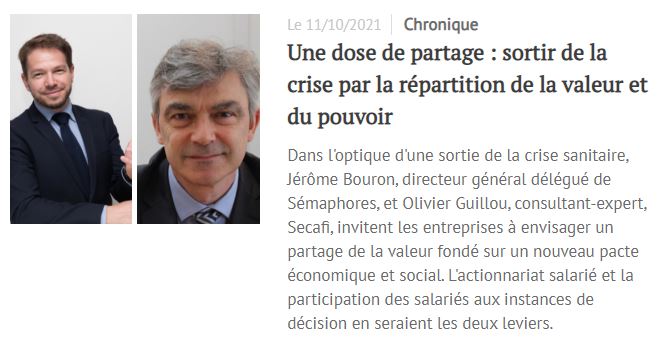 Une dose de partage - Sortir de la crise par la répartition de la valeur et du pouvoir
