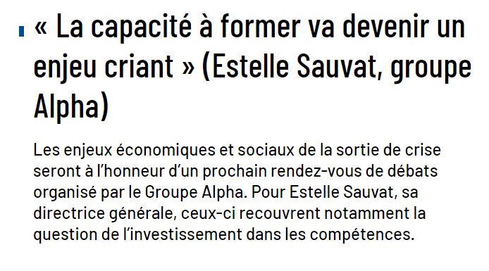 « La capacité à  former va devenir un enjeu criant » (Estelle Sauvat, Groupe Alpha)