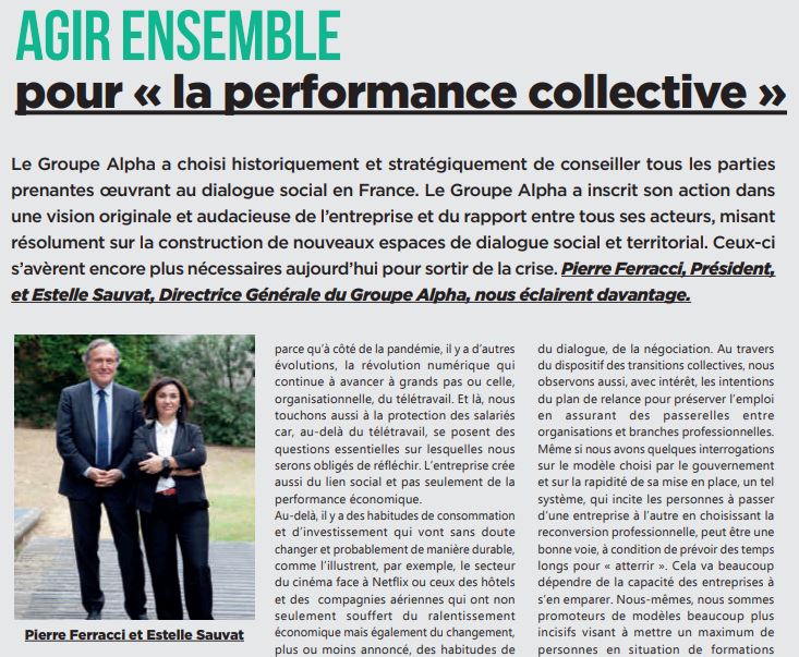 Groupe Alpha : Agir ensemble pour « la performance collective »