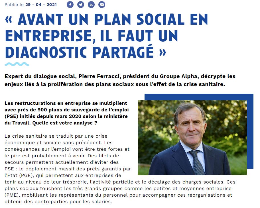 « Avant un plan social en entreprise, il faut un diagnostic partagé »
