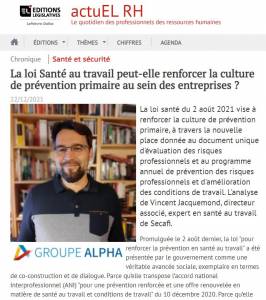 La loi Santé au travail peut-elle renforcer la culture de prévention primaire au sein des entreprises ?