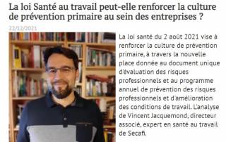 La loi Santé au travail peut-elle renforcer la culture de prévention primaire au sein des entreprises ? La loi Santé au travail peut-elle renforcer la culture de prévention primaire au sein des entreprises ?