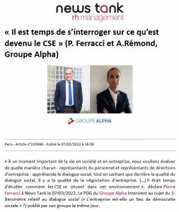 « Il est temps de s’interroger sur ce qu’est devenu le CSE » (Pierre Ferracci et Antoine Rémond, Groupe Alpha)