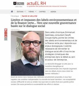 Limites et impasses des labels environnementaux et de la finance verte… Vers une nouvelle gouvernance basée sur le dialogue social