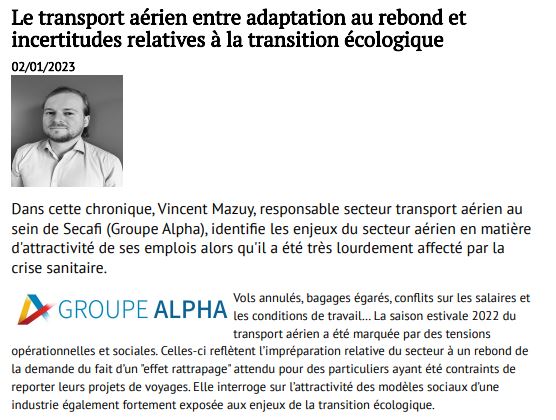 Le transport aérien entre adaptation au rebond et incertitudes relatives à la transition écologique
