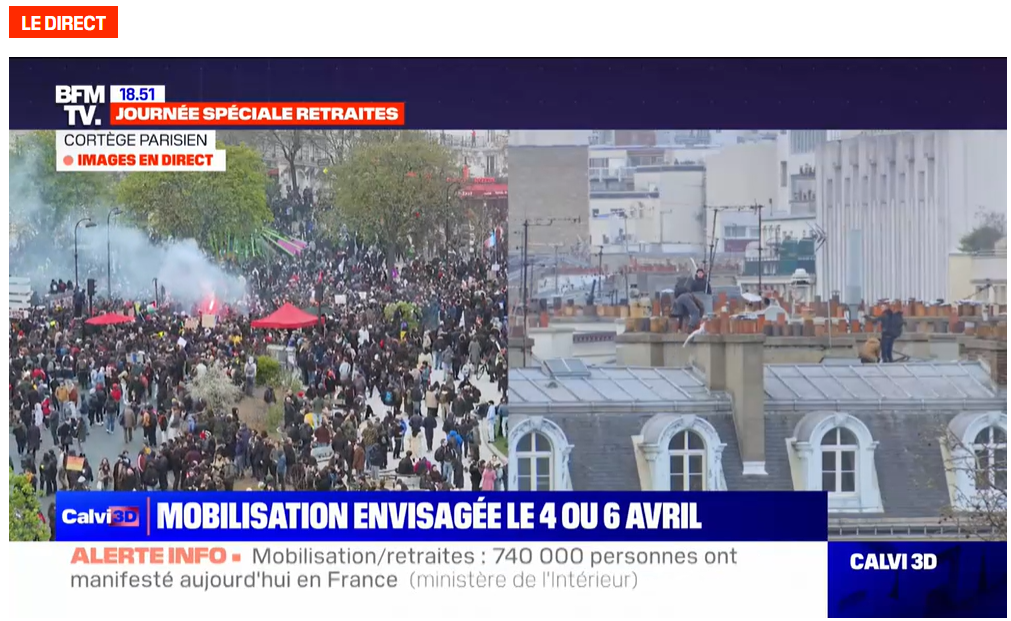 Pierre Ferracci était l'invité d'Yves Calvi dans Calvi 3D sur BFMTV le 28 mars 2023