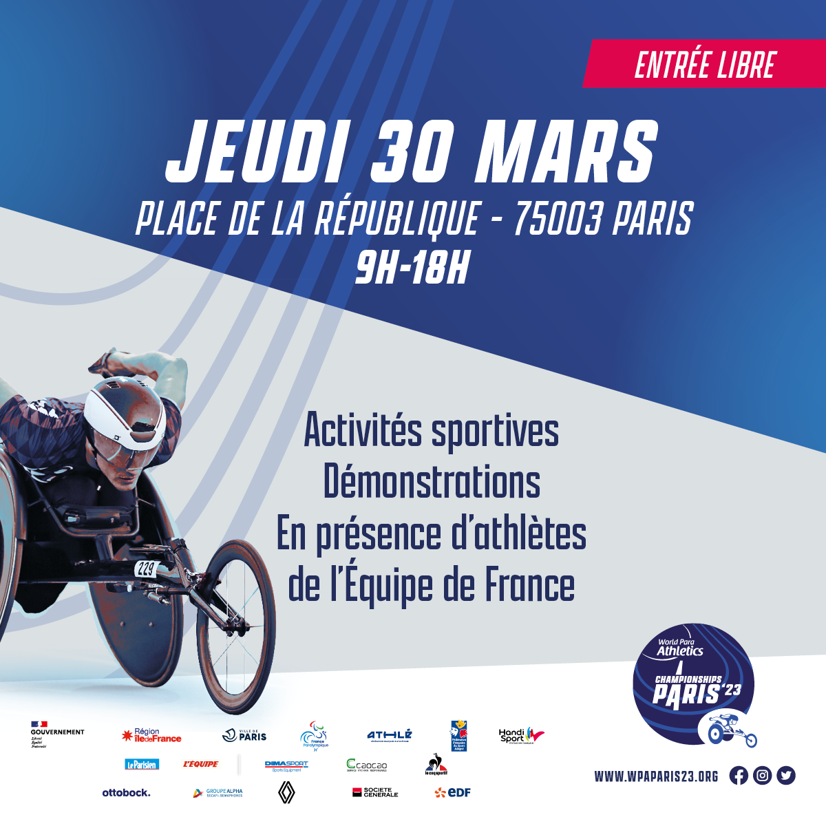 Rendez-vous pour les Championnats du monde de para-athlétisme Paris 23'