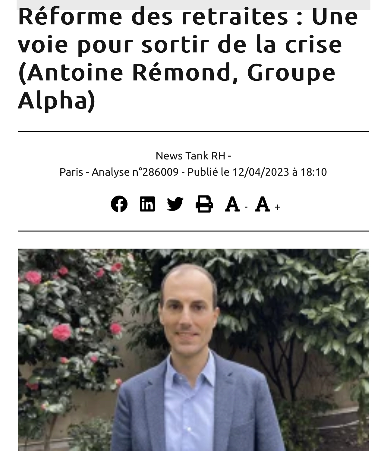 Réforme des retraites : Une voie pour sortir de la crise
