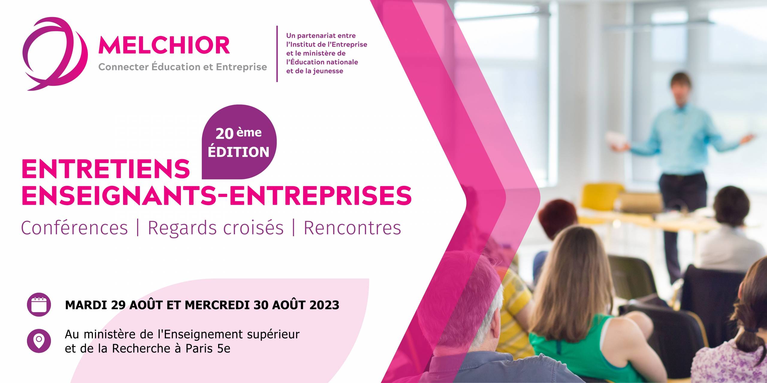 Estelle Sauvat et Pierre Ferracci interviendront aux Entretiens Enseignants-Entreprises, mardi 29 août 2023