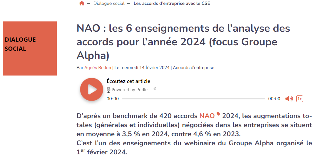 La note NAO 2024 du Centre Etudes & Data dans la presse