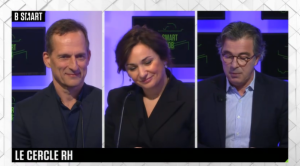 Estelle Sauvat au micro d'Arnaud Ardoin dans Smart Job sur B Smart TV Estelle Sauvat au micro d'Arnaud Ardoin dans Smart Job sur B Smart TV