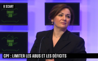 Estelle Sauvat au micro d'Arnaud Ardoin dans Smart Job sur B Smart TV