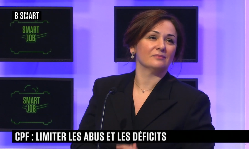 Estelle Sauvat au micro d'Arnaud Ardoin dans Smart Job sur B Smart TV