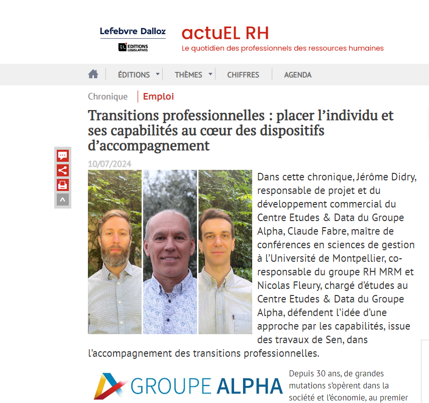 Transitions professionnelles : placer l’individu et ses capabilités au cœur des dispositifs d’accompagnement