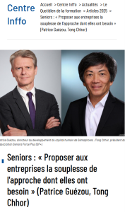 "Seniors : « Proposer aux entreprises la souplesse de l'approche dont elles ont besoin »"