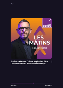 Pierre Ferracci au micro de Guillaume Erner in Les Matins de France Culture, mercredi 25 juin 2025