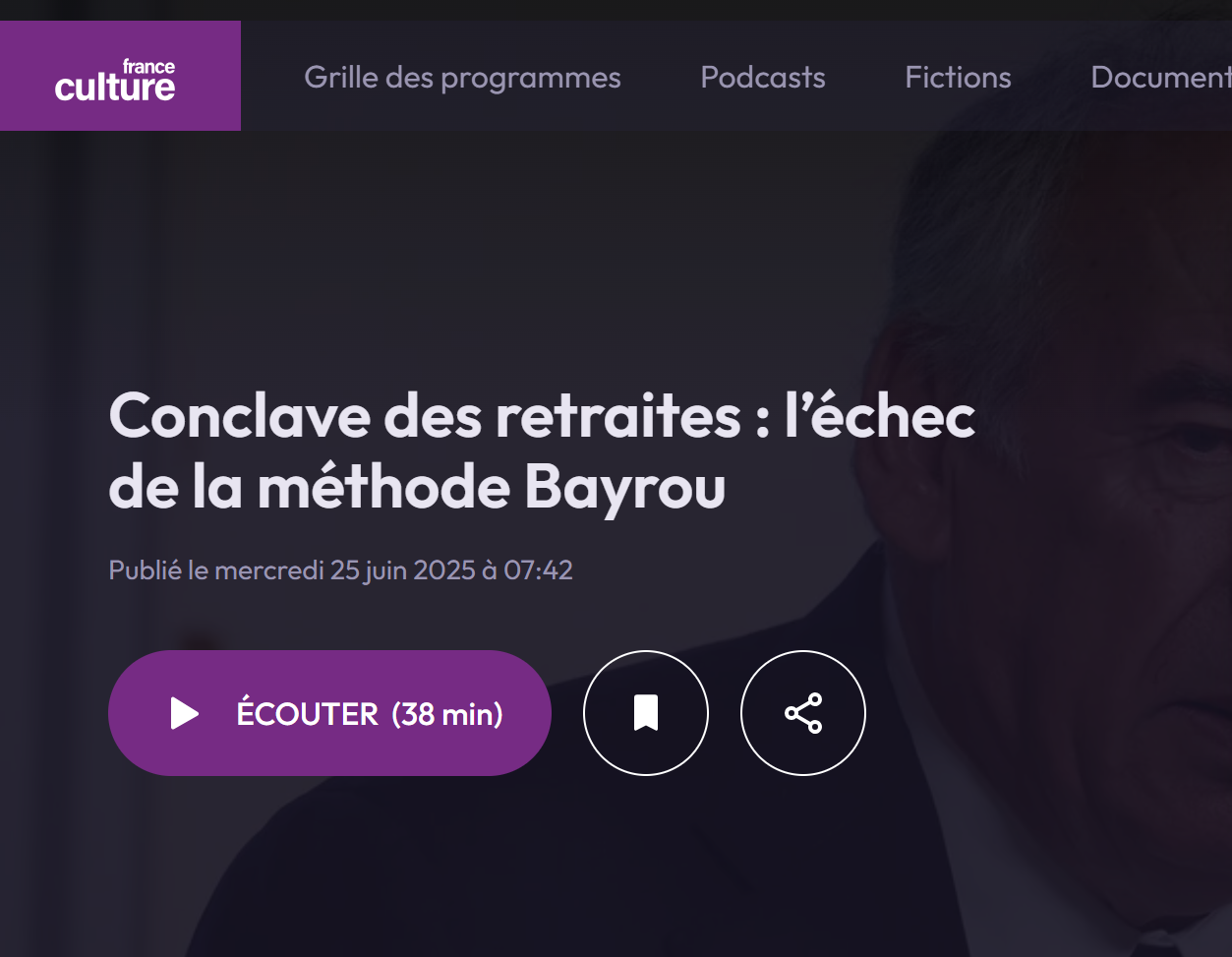 Pierre Ferracci au micro de Guillaume Erner in Les Matins de France Culture, mercredi 25 juin 2025