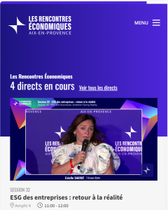 "ESG des entreprises : retour à la réalité" aux Rencontres économiques d'Aix-en-Provence, avec Estelle Sauvat "ESG des entreprises : retour à la réalité" aux Rencontres économiques d'Aix-en-Provence, avec Estelle Sauvat