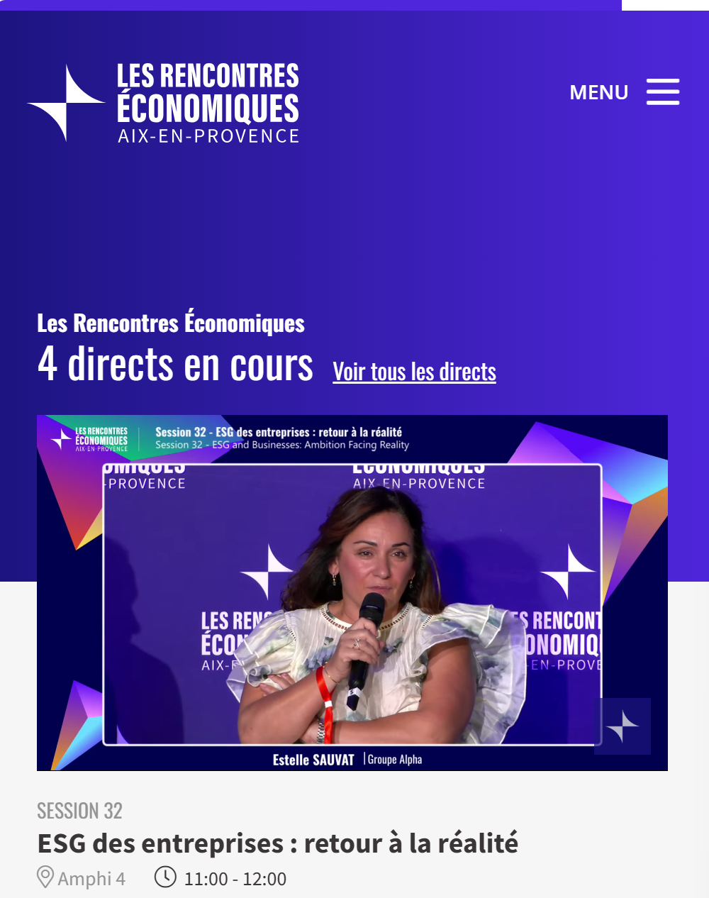 "ESG des entreprises : retour à la réalité" aux Rencontres économiques d'Aix-en-Provence, avec Estelle Sauvat