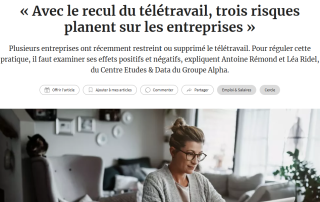 "Avec le recul du télétravail, trois risques planent sur les entreprises", une tribune d'Antoine Rémond et de Léa Ridel dans Les Echos