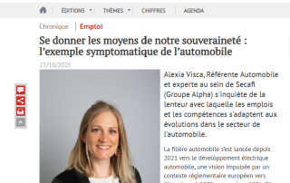 Se donner les moyens de notre souveraineté : l’exemple symptomatique de l’automobile Se donner les moyens de notre souveraineté : l’exemple symptomatique de l’automobile