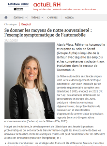 Se donner les moyens de notre souveraineté : l’exemple symptomatique de l’automobile Se donner les moyens de notre souveraineté : l’exemple symptomatique de l’automobile