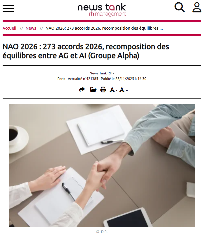 L'étude flash NAO 2026, "les premiers chiffres", du Centre Etudes & Data dans la presse