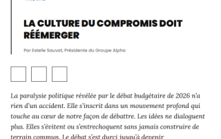 "La culture du compromis doit réémerger" Une tribune d'Estelle Sauvat in la revue L'Hémicycle "La culture du compromis doit réémerger" Une tribune d'Estelle Sauvat in la revue L'Hémicycle