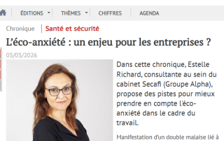 "L’éco-anxiété : un enjeu pour les entreprises ?" Une chronique d'Estelle Richard actuEL-RH "L’éco-anxiété : un enjeu pour les entreprises ?" Une chronique d'Estelle Richard actuEL-RH